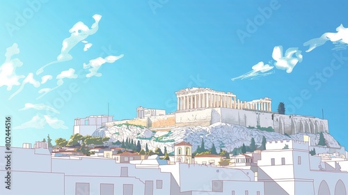Majestic View of  of Athens on a Sunny Day photo