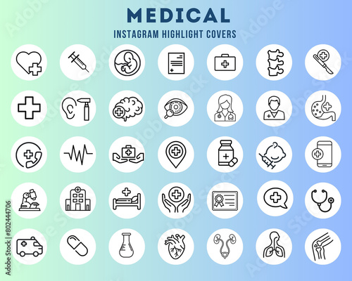 Instagram Highlight Covers medical white