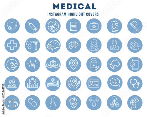 Instagram Highlight Covers medical blue