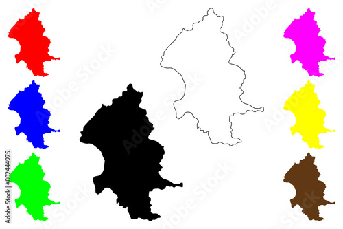 Taipei City (Administrative divisions of Taiwan, Republic of China, ROC, Special municipalities) map vector illustration, scribble sketch Taipei map....