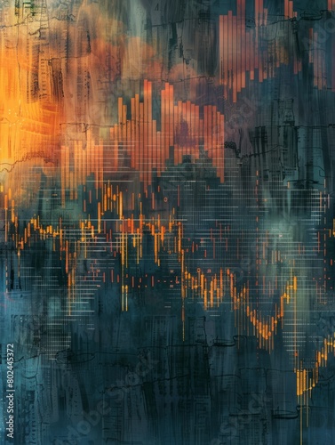 The abstract of a stock market investment trading chart background is a visual representation of the ever-changing global economy. hyper realistic 