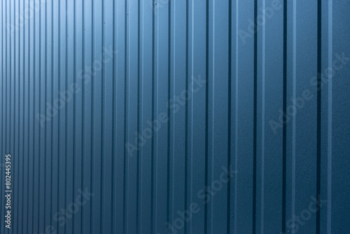 sharp texture of blue metallic wall stripes perspective surface industrial style background minimalistic concept