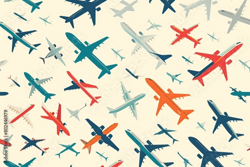 Airplane Shipping Vector Pattern. banner, or packaging designs related to shipping, logistics, e-commerce