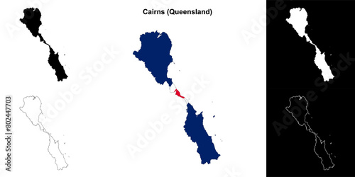 Cairns blank outline map set