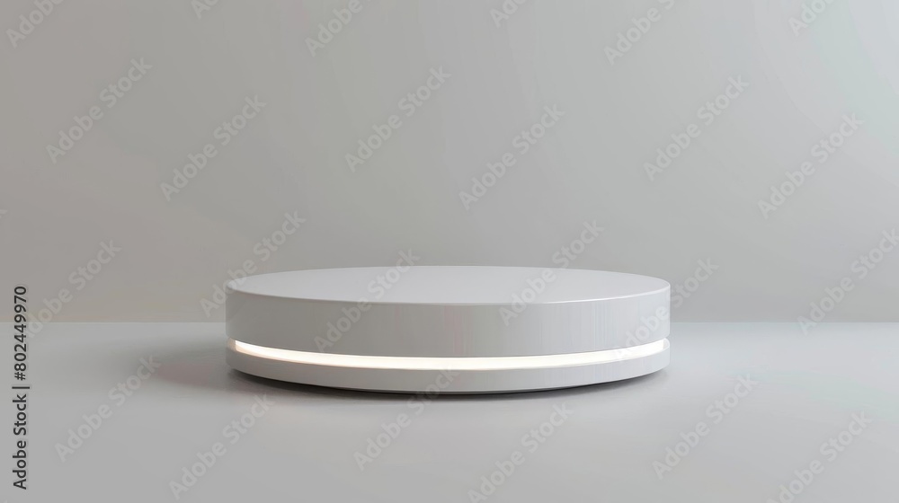 Simple and clean round white podium for showcasing small electronic devices, isolated backdrop Simple and clean round white podium for showcasing small electronic devices, isolated backdrop
