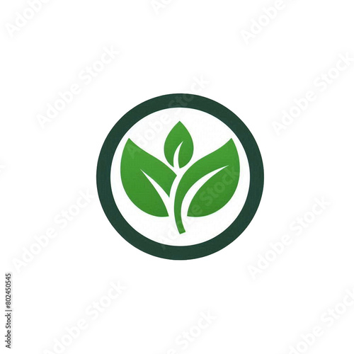 green leaf icon vector cartoon illustration isolated on transparent background - Generative AI