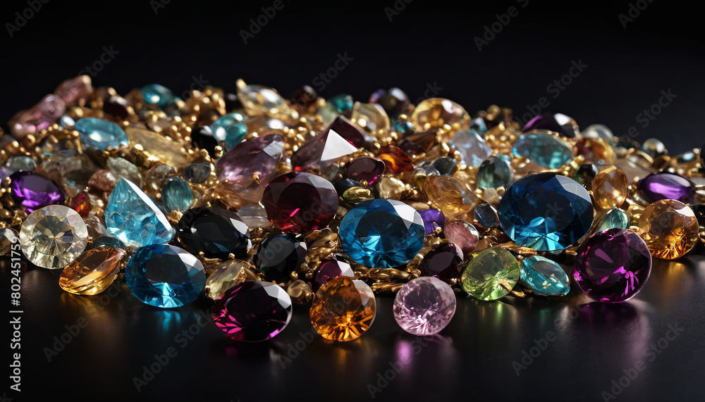 Various colored stones placed together on a flat surface Various colored stones placed together on a flat surface