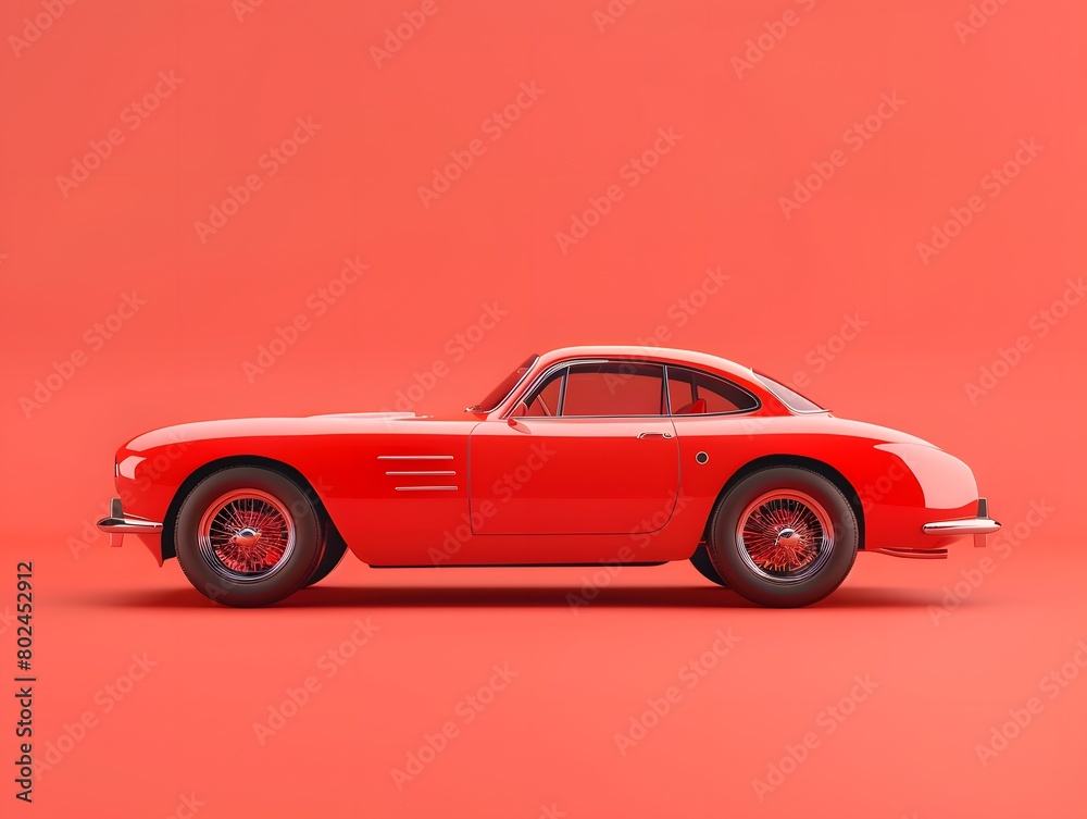 3D Car Model Render on Neutral Background