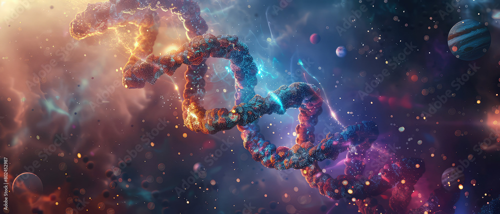 Cosmic DNA helix in a celestial space setting Cosmic DNA helix in a celestial space setting