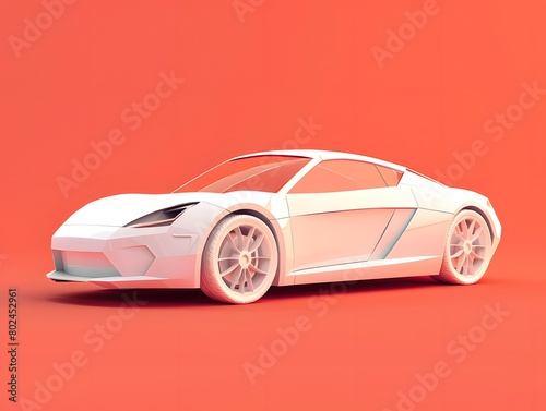 3D Car Model on Neutral Background