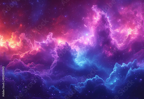 a colorful background with a purple  pink and blue color  in the style of dark sky-blue and dark pink  pictorial space  dark red  mist  cosmic  vibrant 