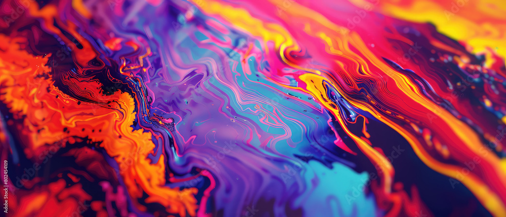 Mesmerizing color fusion in fluid abstract art