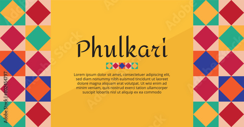 Phulkari Pattern, Indian Kurtis Digital Print Dupatta Design. Geometric Pattern. Phulkari Dupatta In Pakistan and Digital dupatta designed motif and kalamkari dupatta design, 