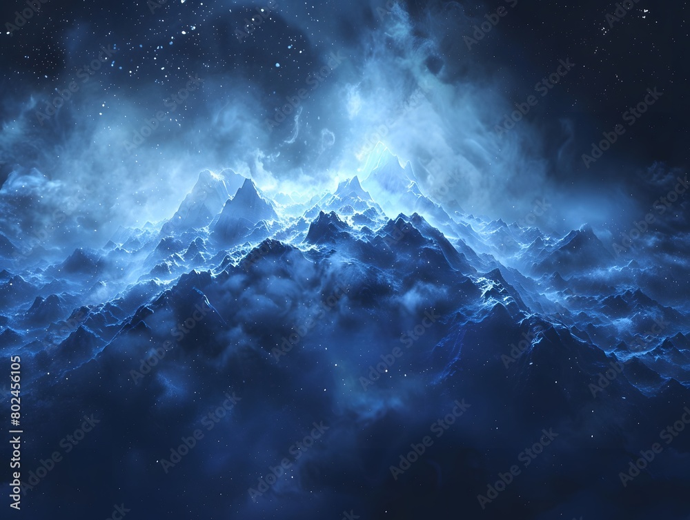 Abstract Blue Dust Magical Mountains Abstract Blue Dust Magical Mountains