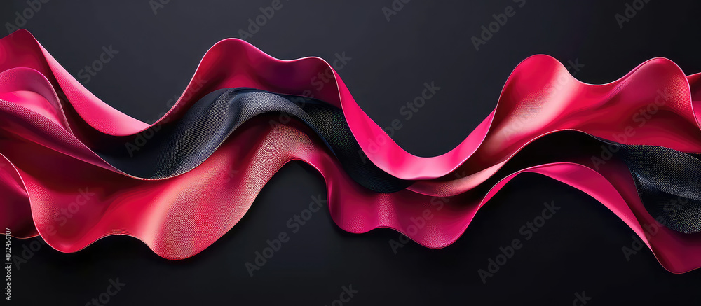 Pink and black undulating fabric on dark background Pink and black undulating fabric on dark background