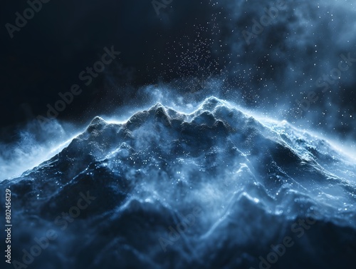 Abstract Blue Dust Magical Mountains