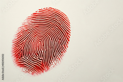 biometrics fingerprint with red stamp on a white background