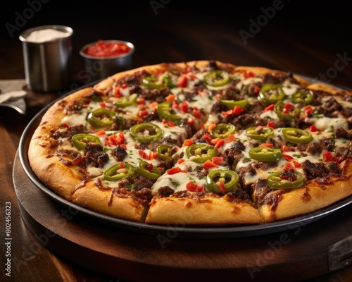 Delicious Meat Lover's Pizza with Jalapeños