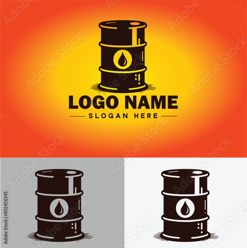 oil drum icon barrel oil Drop Blob Dribble Gallon fuel industry logo modern flat app business vector logo