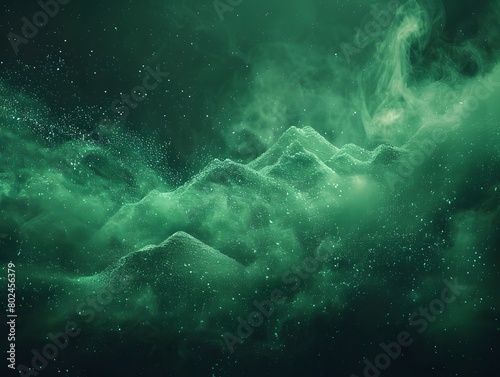 Abstract Dust Mountains Green