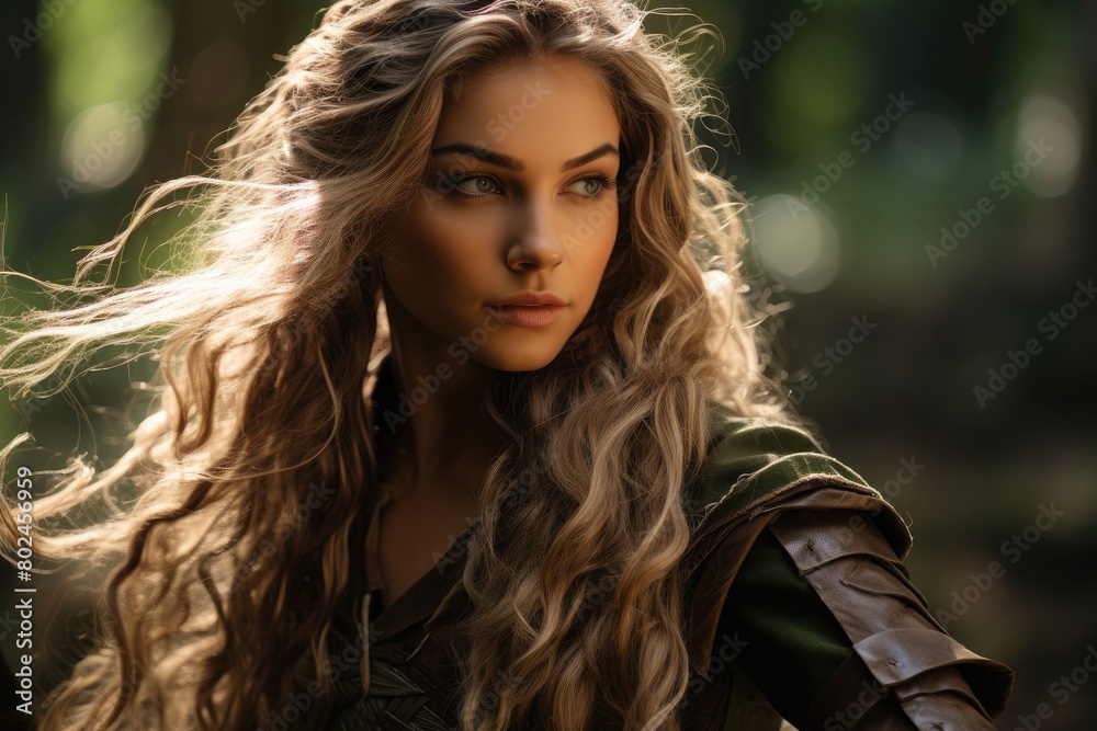 Naklejka premium Captivating Portrait of a Mysterious Woman