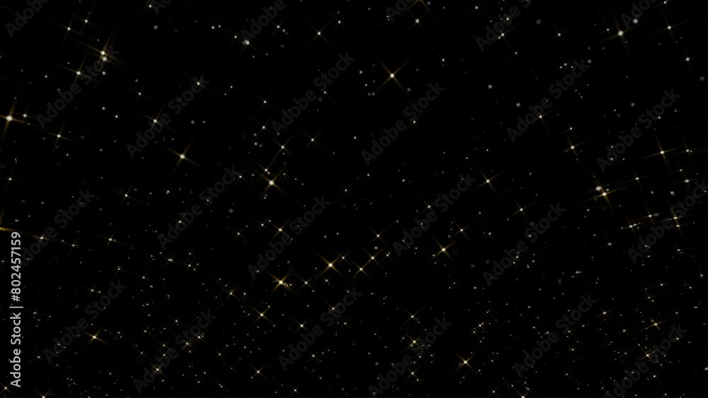 Shiny gold particles. Looped overlay
