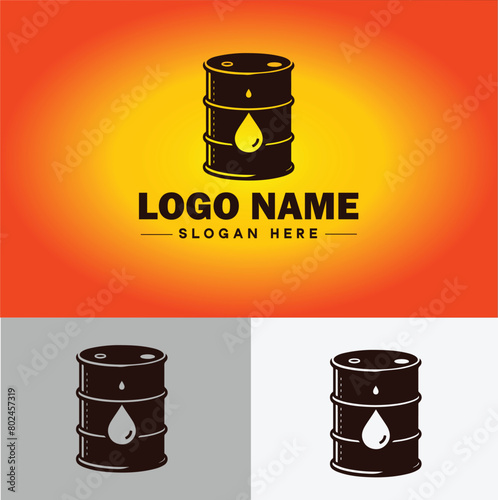 oil drum icon barrel oil Drop Blob Dribble Gallon fuel industry logo modern flat app business vector logo photo