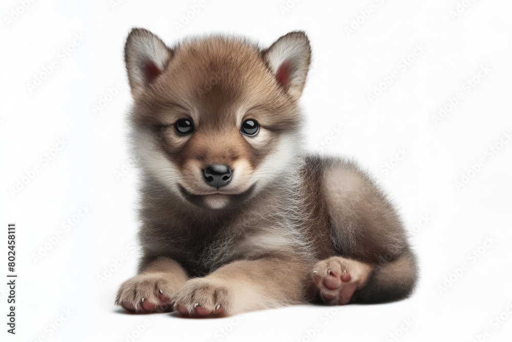 Baby Wolf isolated on white background