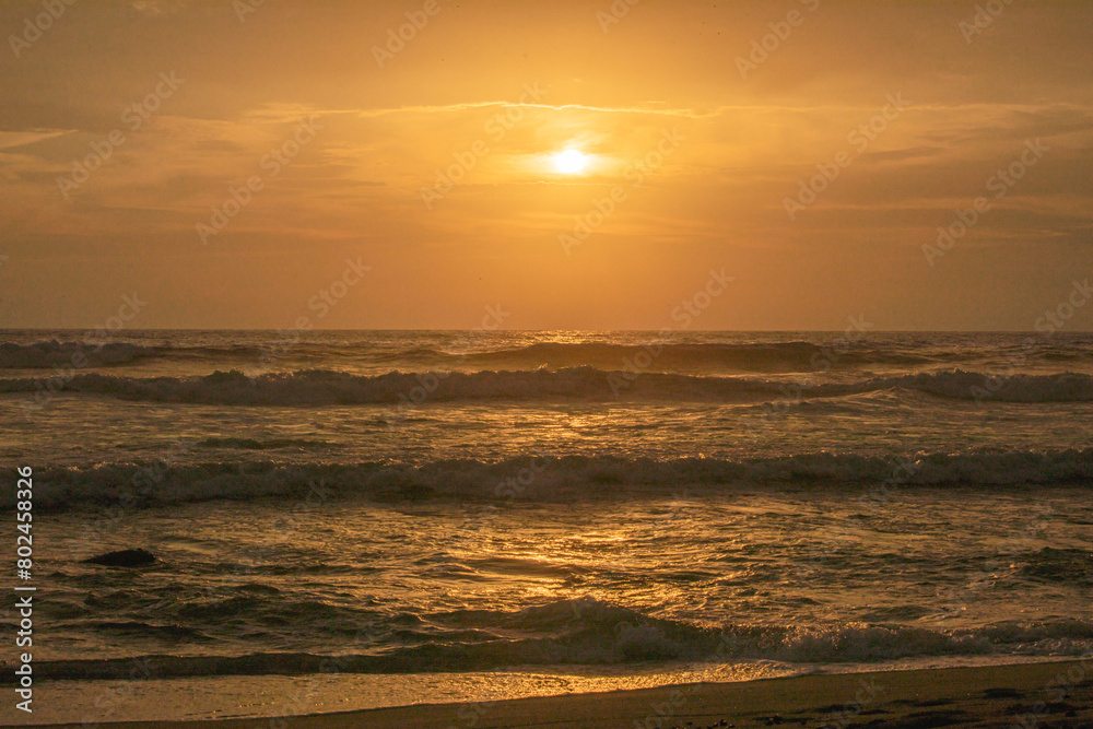 Sunset in the pacific ocean in Lima Peru Sunset in the pacific ocean in Lima Peru