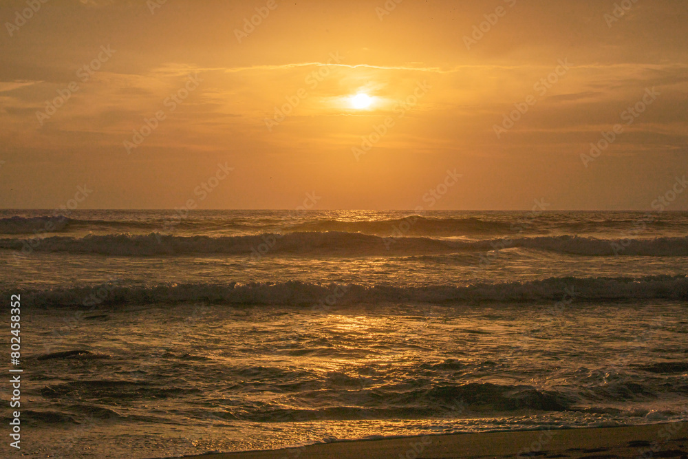 Sunset in the pacific ocean in Lima Peru Sunset in the pacific ocean in Lima Peru