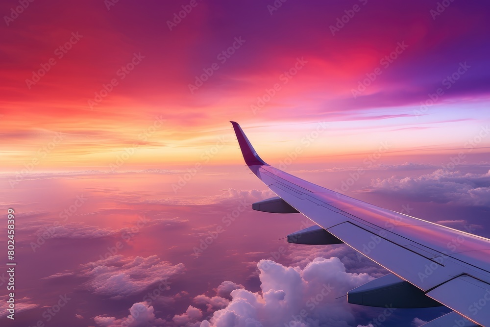 Breathtaking Sunset Sky from Airplane Window Breathtaking Sunset Sky from Airplane Window