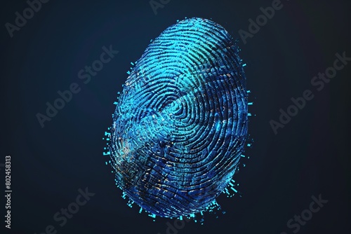 Biometric fingerprint on dark background, security concept