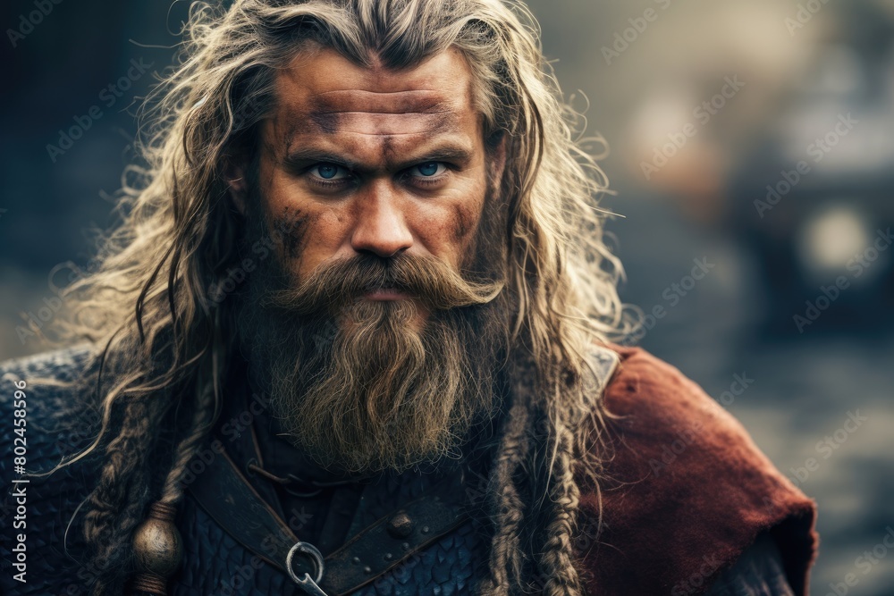 Rugged Bearded Man with Intense Gaze Rugged Bearded Man with Intense Gaze