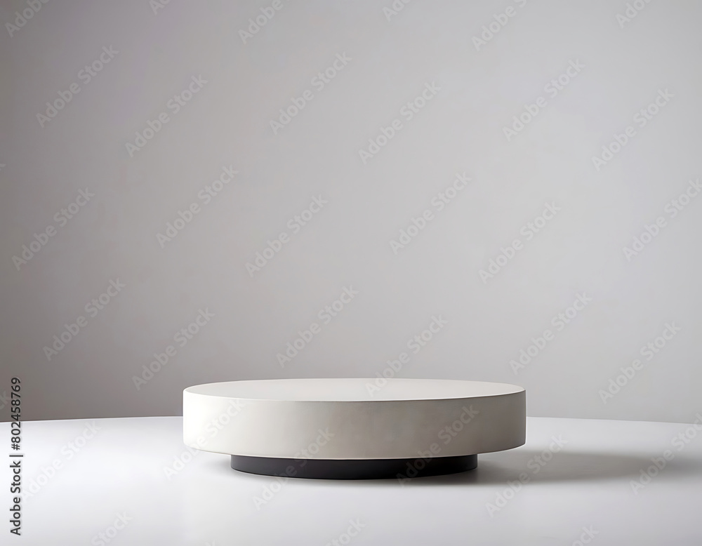 Product placement platform - white round podium on a white background. Product placement platform - white round podium on a white background.