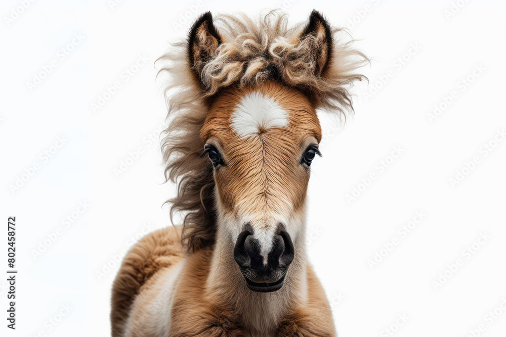 portrait Baby Horse isolated on white background portrait Baby Horse isolated on white background
