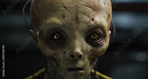 Creepy Alien Face Close-Up