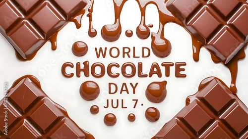 Realistic world chocolate day cocoa background