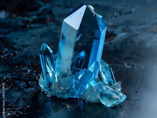 Close-Up of Transparent Blue Topaz Crystal