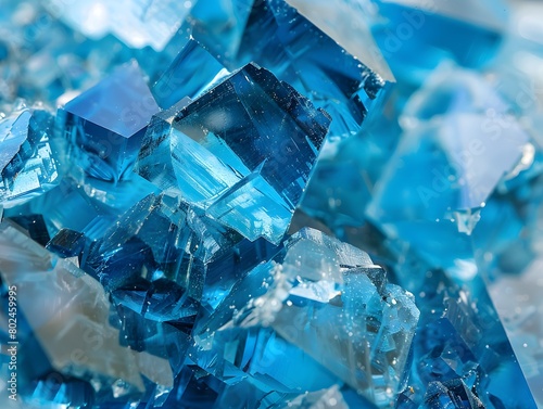 Close-Up of Transparent Blue Topaz Crystal