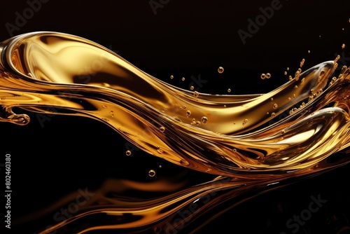 Flowing Golden Liquid Splash