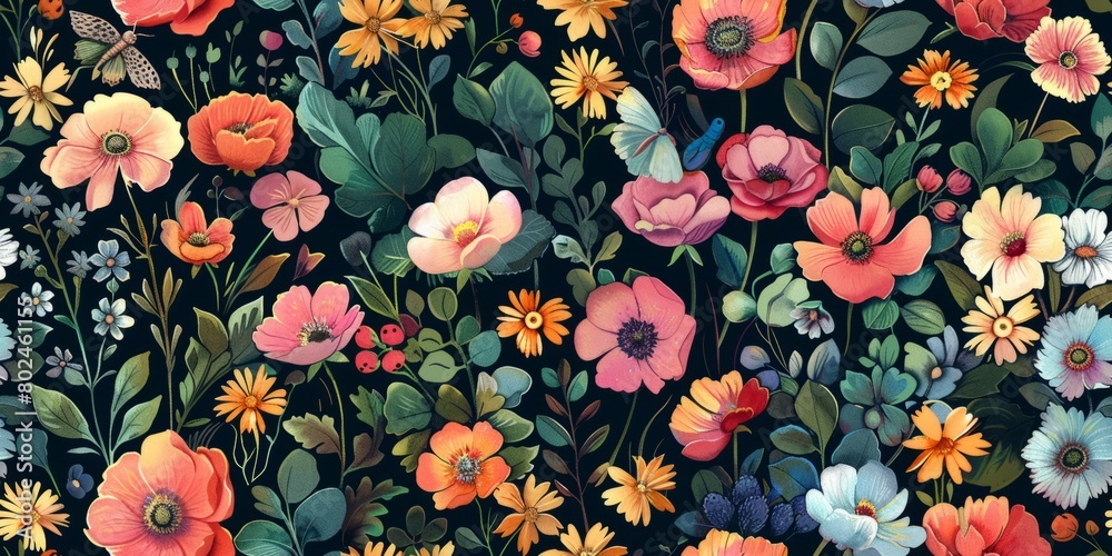 garden flowers pattern background garden flowers pattern background