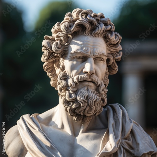 Detailed Sculpture of Bearded Man