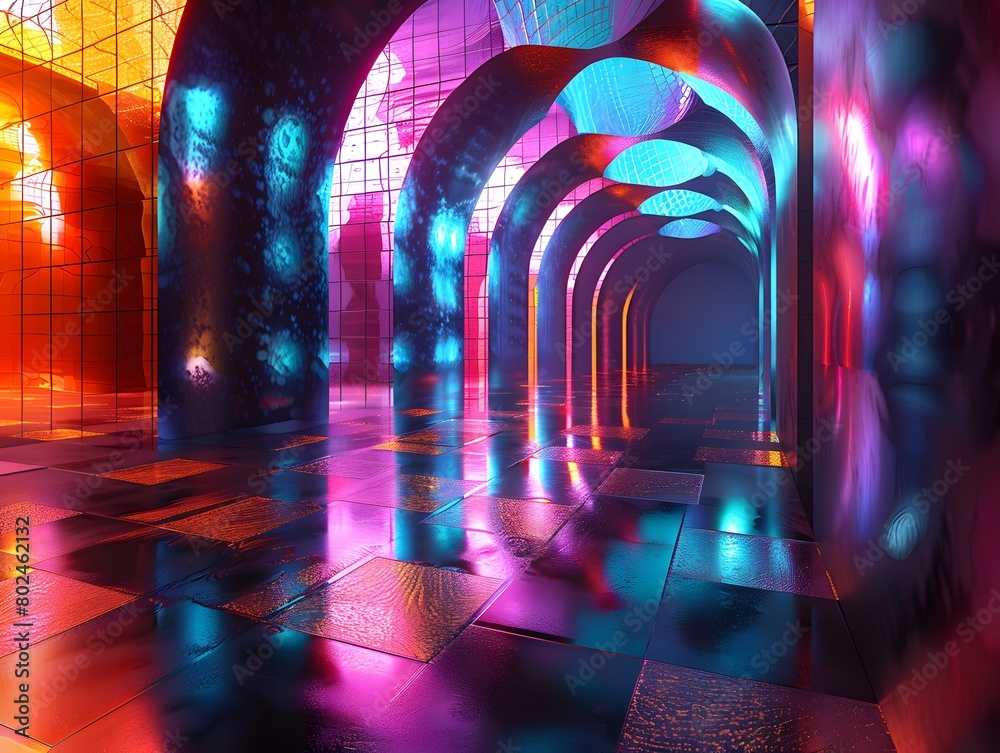 Obraz premium Depth and Mystery Design Illusory Perspectives in Space