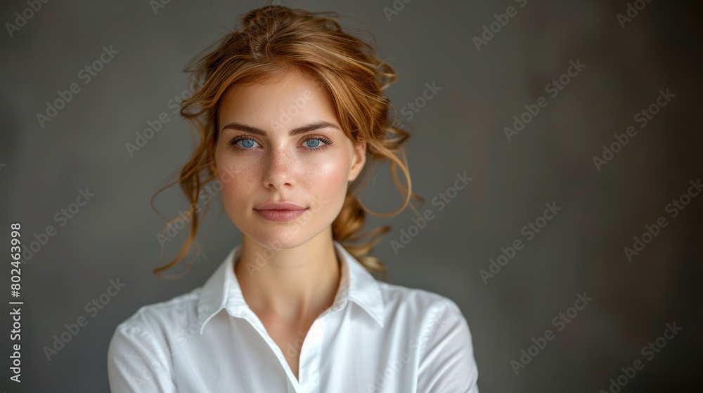 Woman in White Shirt Posing Woman in White Shirt Posing