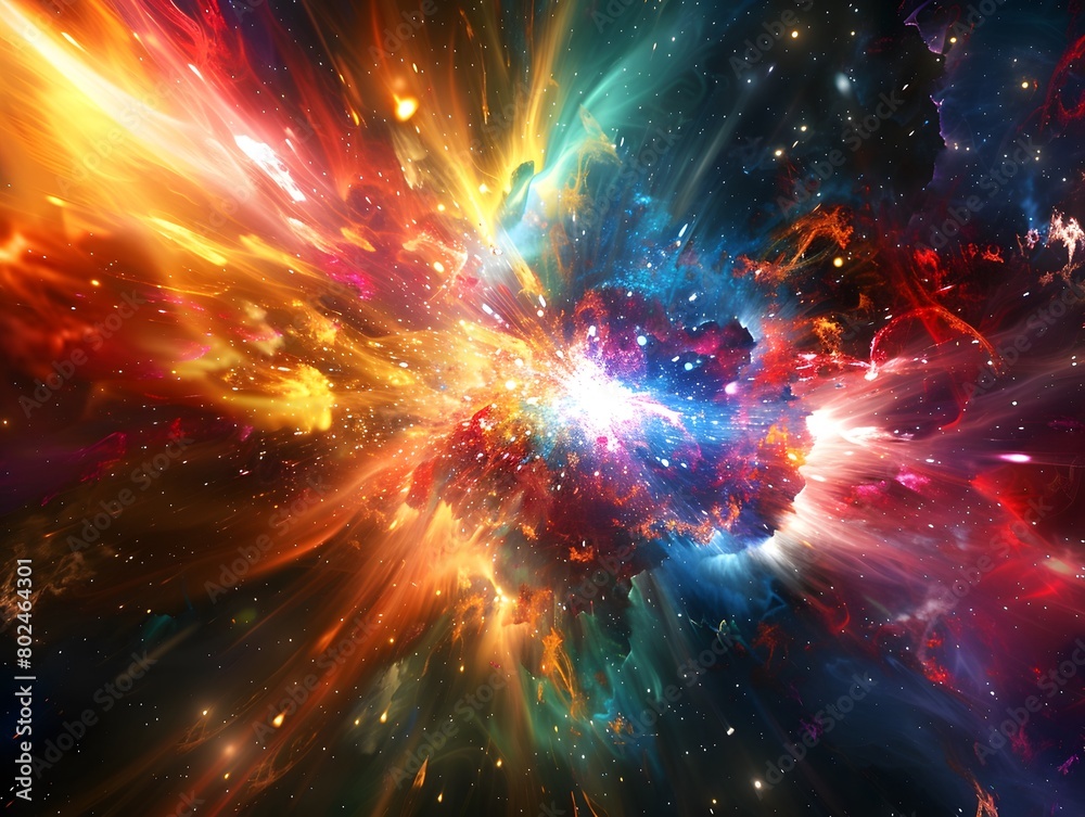 Fototapeta premium Dynamic Stellar Explosion Artistic Celestial Phenomenon