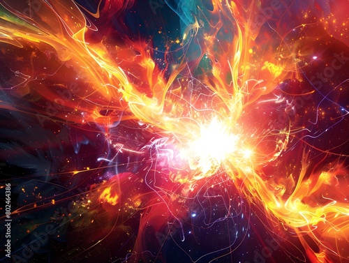 Stellar Explosion Art Vibrant Cosmic Event Representation