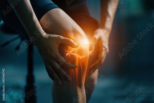 Highlighted pain in knee photo