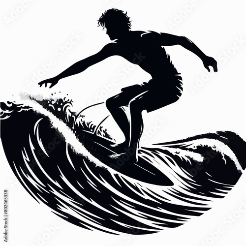 surfer silhouette vector