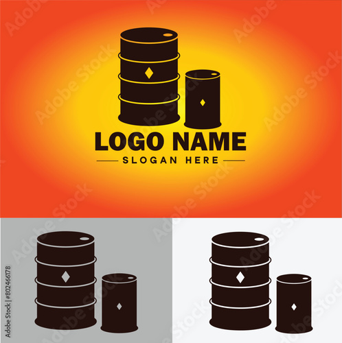 oil drum icon barrel oil Drop Blob Dribble Gallon fuel industry logo modern flat app business vector logo photo