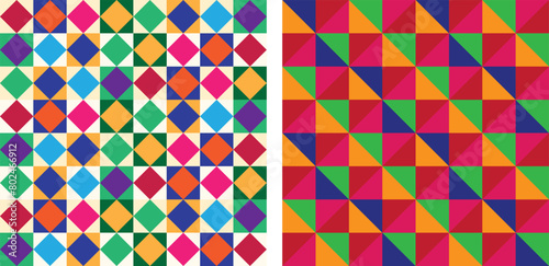 Phulkari Pattern, Indian Kurtis Digital Print, Design. Geometric Pattern. Phulkari In Pakistan and Digital designed motif and kalamkari design, Textile Clothing 
